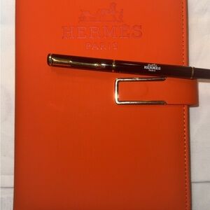 Hermes Orange Notebook With Pen GWP
